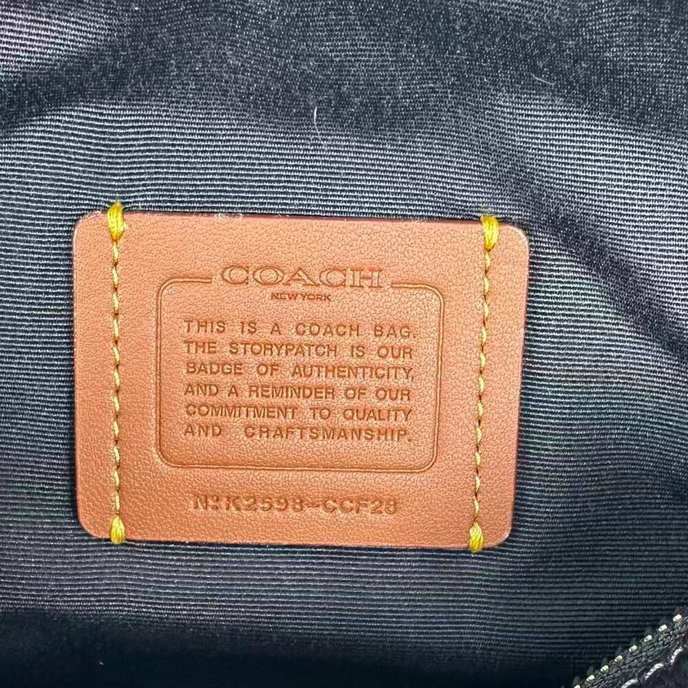 Coach Mini Rowan Crossbody Bag Signature Leather CCF28 Pebbled Leather/Black NWT - Picture 9 of 9